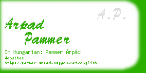 arpad pammer business card